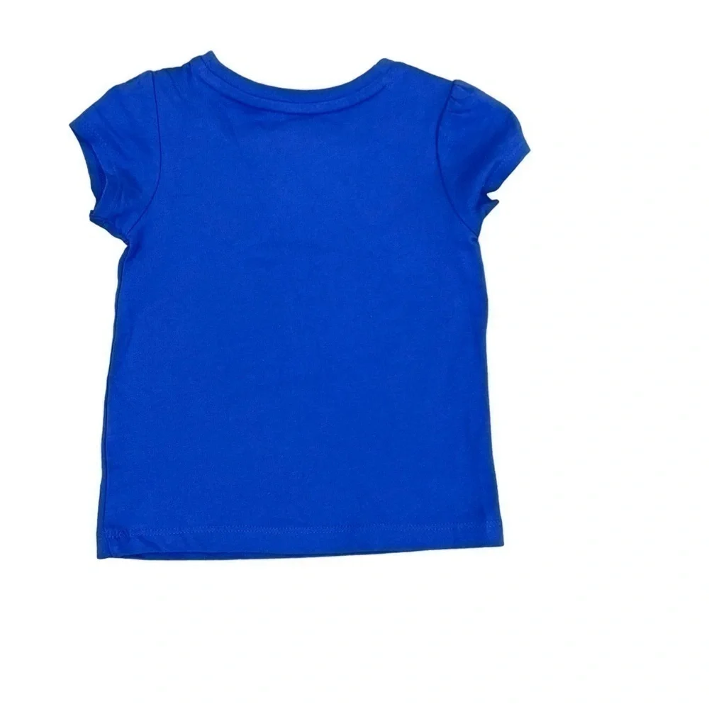 Gymboree toddler girls 12-18 months cap sleeve blue t-shirt with heart pocket